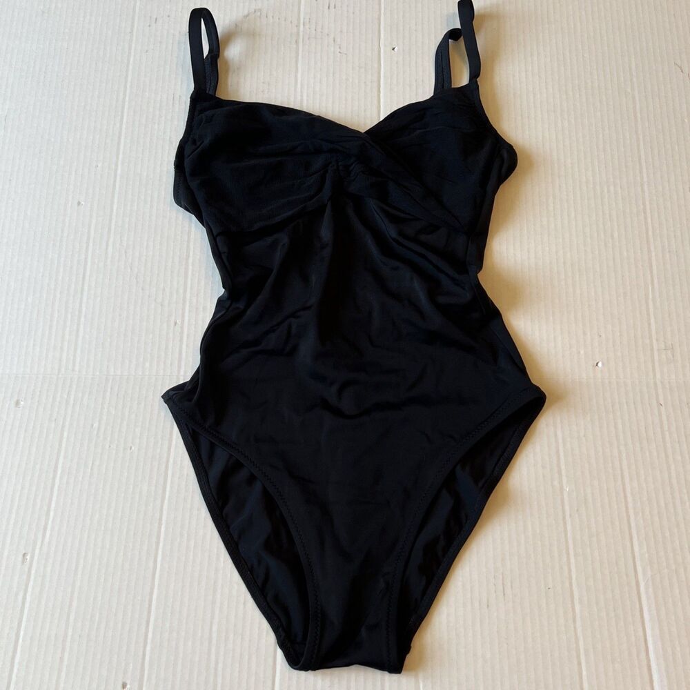 ROIDAL Bathing Suit Sz 8 Swimsuit one Piece Black Mesh Made In Spain VERY GOOD